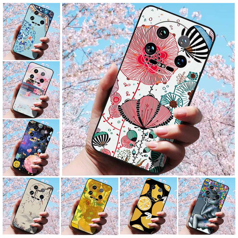 For Xiaomi 14 Ultra 5G 6.73" 14 Pro Cases Fashion 3D Retro Embossed Relief Soft TPU Siliocn Back Cover for Xiaomi 14 Capa Mi 14