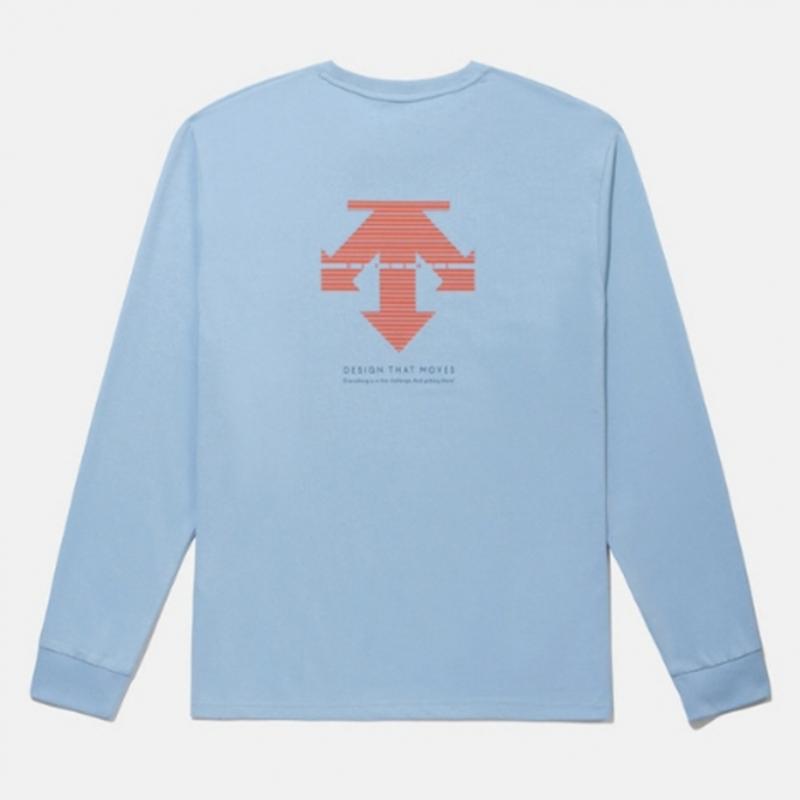 DescenT OverfiT Bawełniana Koszulka z Długim Rękawem B1 sq123uTl12 Czarny Mglisty Błękit