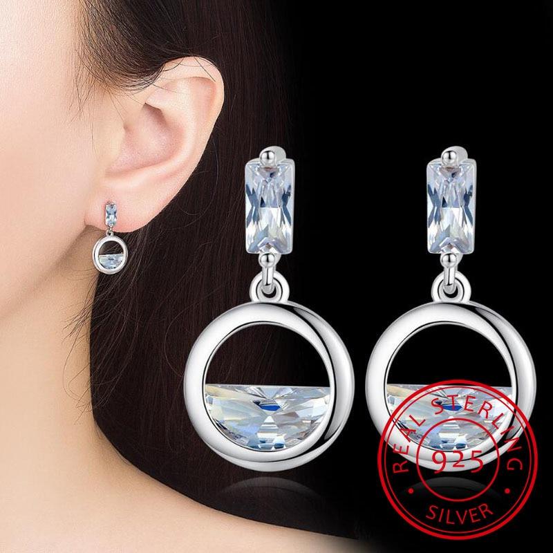 Geometric Round Earrings Zirconia Water Drop Shaped For Women  Tone Earrings Earrings S E864Geometric Drop