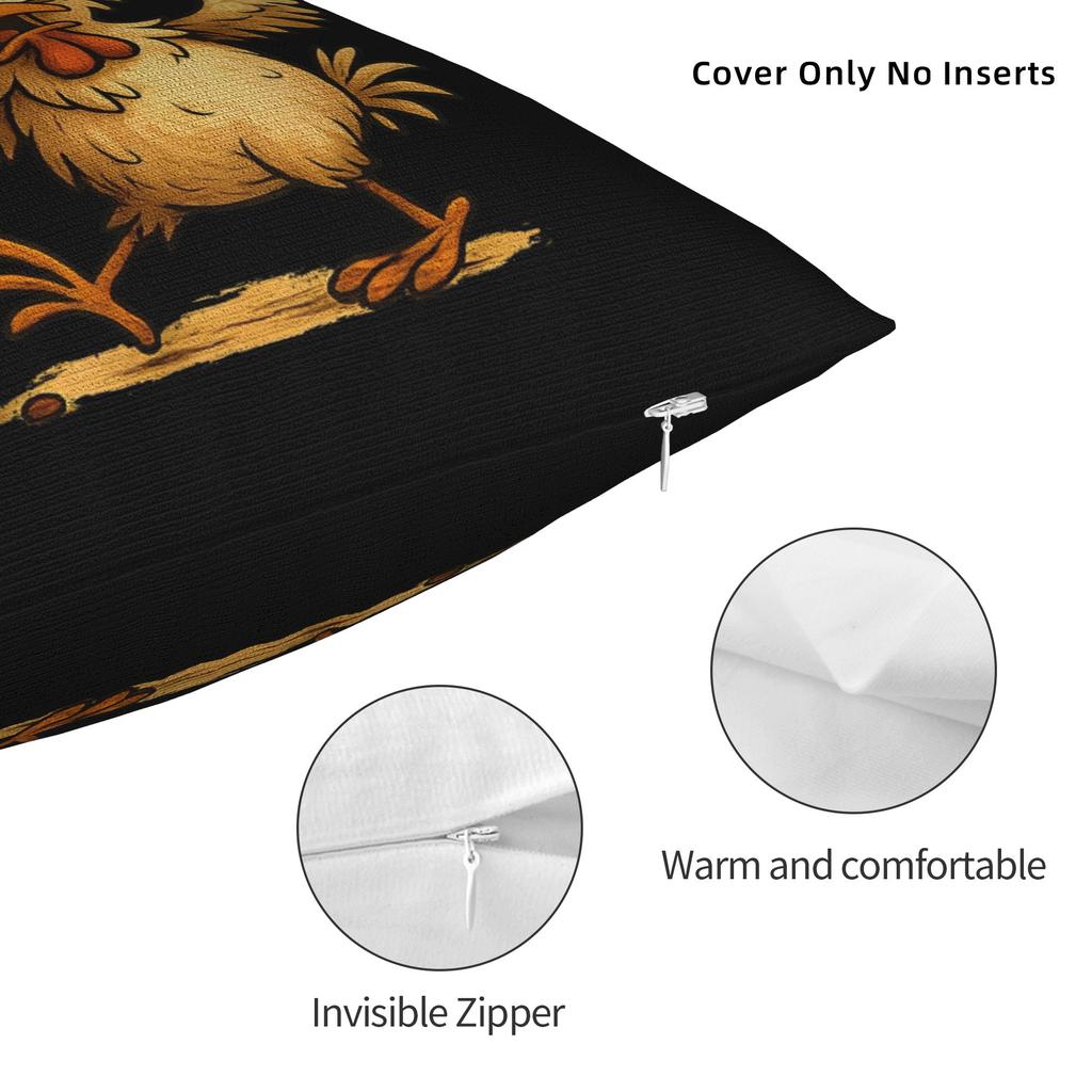 FCawF Chicken Throw Pillow Cover Polyester Cushions for Sofa FCawF Meme Fashion Cushion Covers