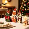 Wooden Holiday Decorations 3Pcs Christmas Cat Ornaments with Hat and Bow Tie, Decorative 2D Rustic Wood Figurines Flat Thanksgiving Tabletop