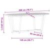 Outdoor Dining Table Oval 200 X 90 X 75 Cm Solid Acacia Wood
