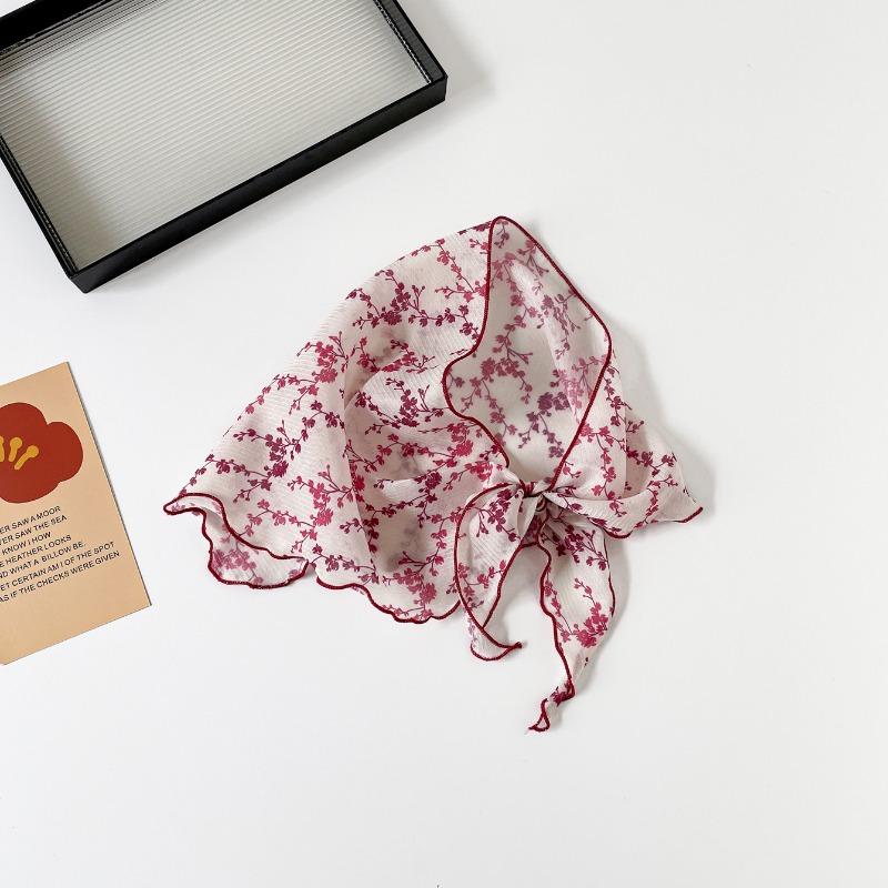 Summer Thin Floral Print Neck Scarf For Neck Decoration And Protection