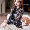Women S Long Sleeve Chiffon Shirt Printed Loose Casual Fashion Blouse