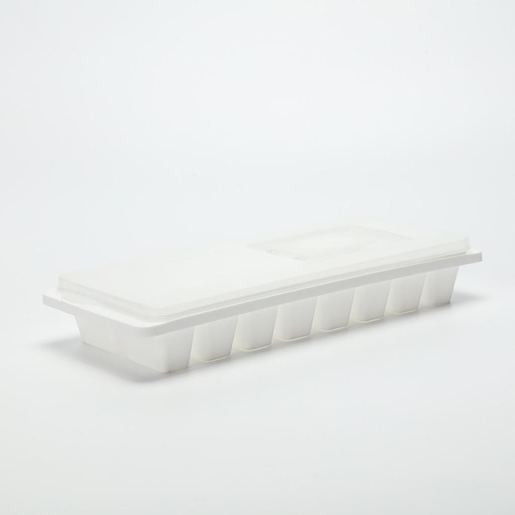 Square Ice Cube Tray with Lid Flexible Reusable Plastic Icing Cubes Iced Maker for Whiskey Cocktails Homemade