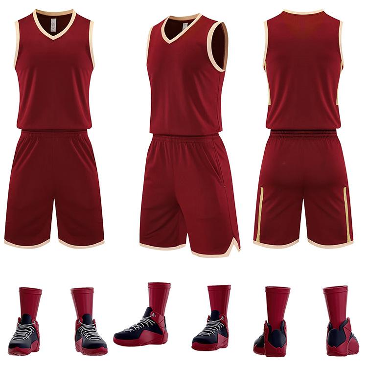 

Basketball Suit Men S Game Jersey Sports Primary School Children S Training Jersey Jersey Printing Number Summer 3XS вино красного