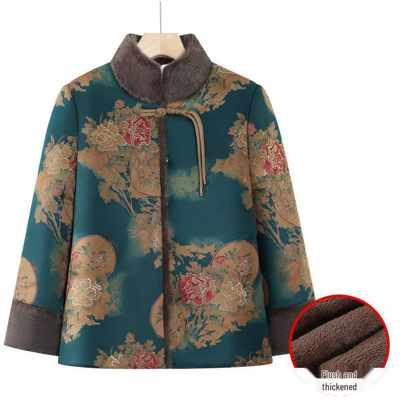 

Winter Clothing for Elderly Women: Grandma s Tang Suit, Cotton Padded Jacket, Old Lady s Coat, Thickened Outerwear - New Style for the 70s and 80s. 5XL [Recommended 145-160 lbs]