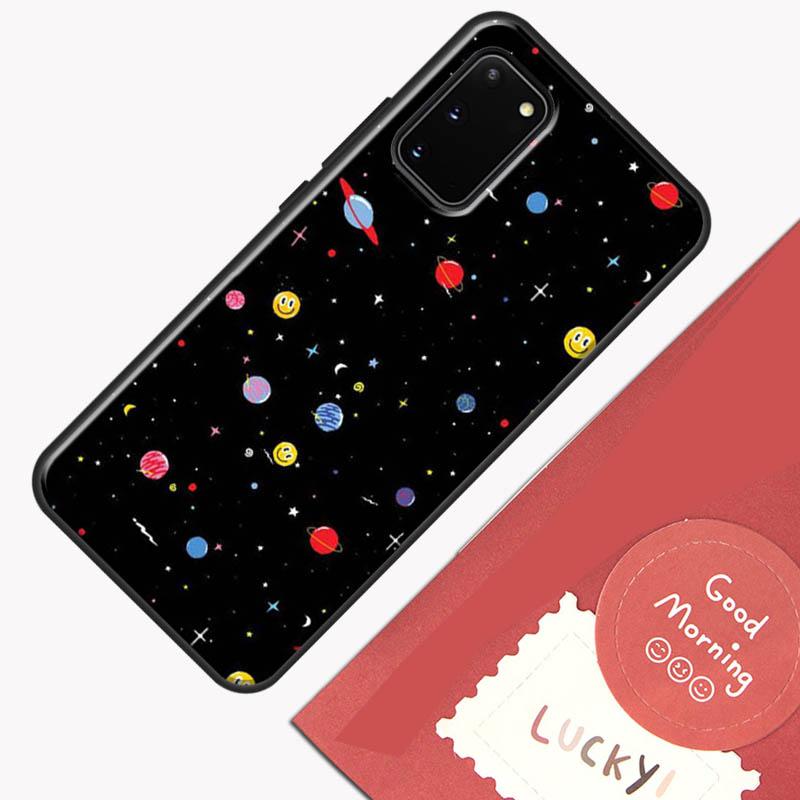 Black Moon Stars Space Astronaut Phone Case For Samsung Galaxy S23 S26 Ultra S20 S21 S22 S24 S25 Plus S10 S25 FE Cover Shell