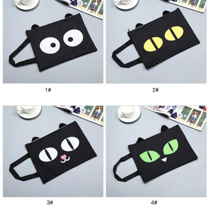 File Bag New Look Zipper A4 Cartoon Office Information Canvas Storage Creative Gifts School Students Supplies