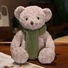 Cute Sitting Pose Teddy Bear Plush Toy with Wool Scarf – Perfect Gift for Girlfriend