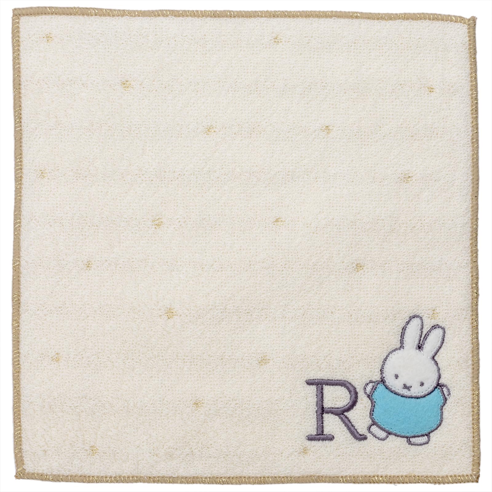 

Nishikawa Miffy Mini Terry Initial Ivory Towel, Fabric, R, 20cm, Embroidered, слоновая кость