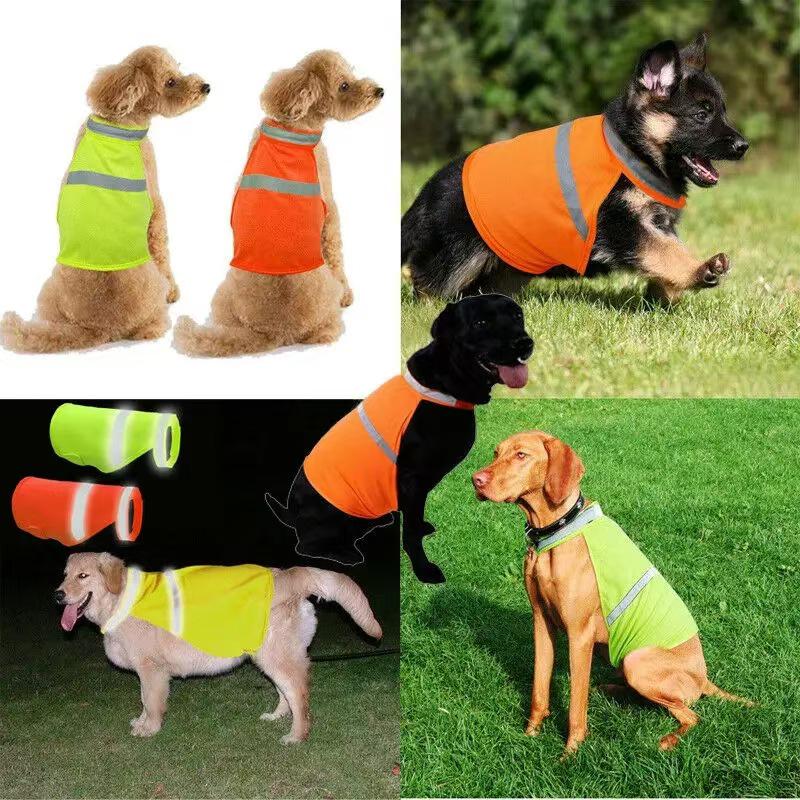 Fluorescent Reflective Dog Vest: Breathable Summer Safety Apparel for Large Dogs