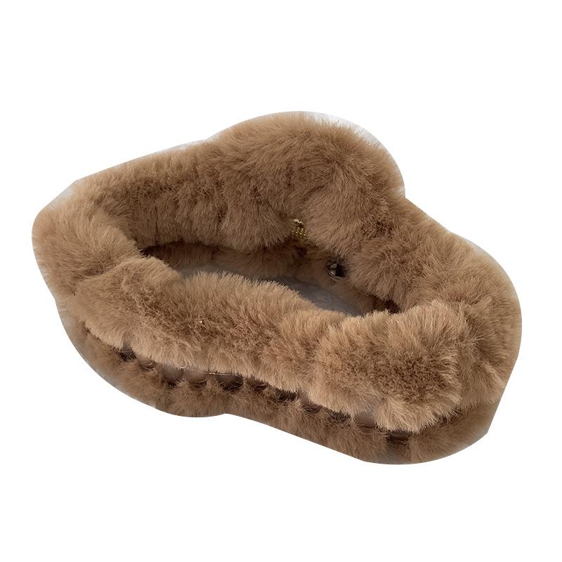Autumn And Winter Plush Grab Clip Maillard Rectangular Shark Clip Back Of Head Love Fluff Clip Cloud Disc Hair Accessories Women