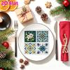 20pcs Disposable Napkins with Flower Pattern Print for Wedding,Parties,and Daily Use for Thanksgiving Fall Christmas Table Decoration