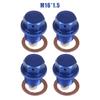 EDHUUJSI Best Engine Protection Magnetic Drain Plug Easy Install High Performance Engine Drain Nut Bolt, Blue, M 16*1.5, 4pcs