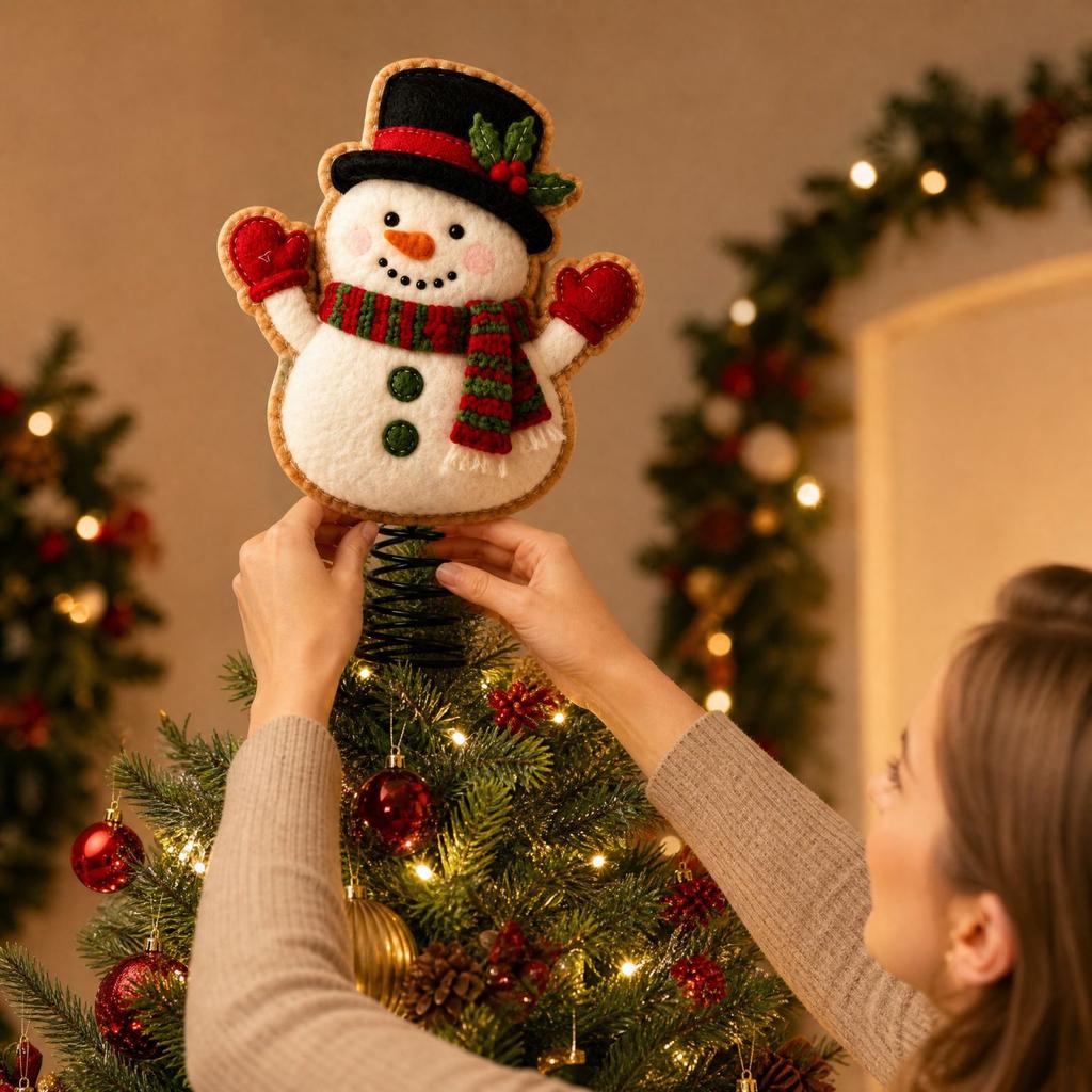 Christmas Snowman Spring Rocking Ornament for Holiday Tabletop and Window Decor