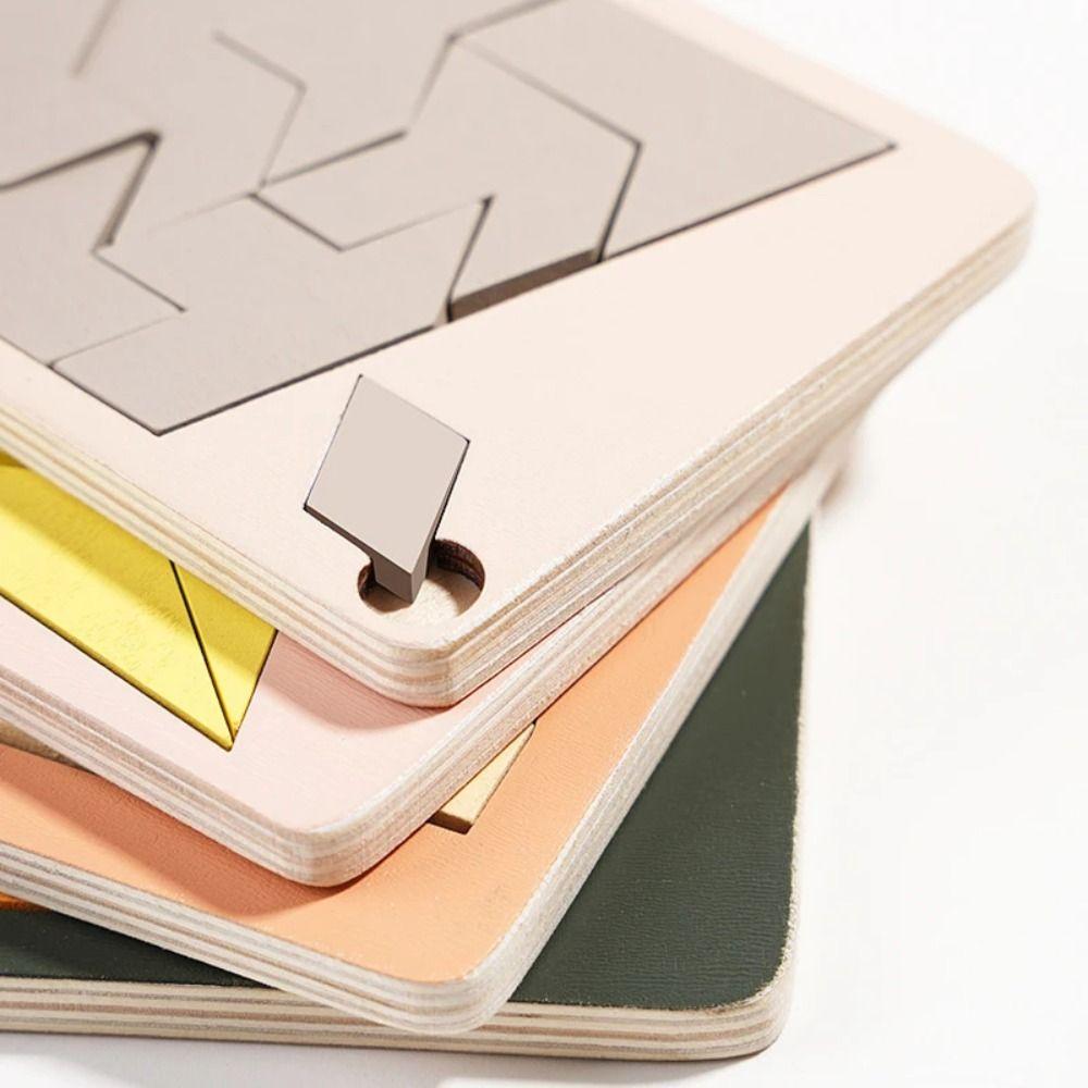 Geometric Shape Wooden Geometric Puzzles 3D Puzzles Puzzles Challenge Toy  Teaching Aid