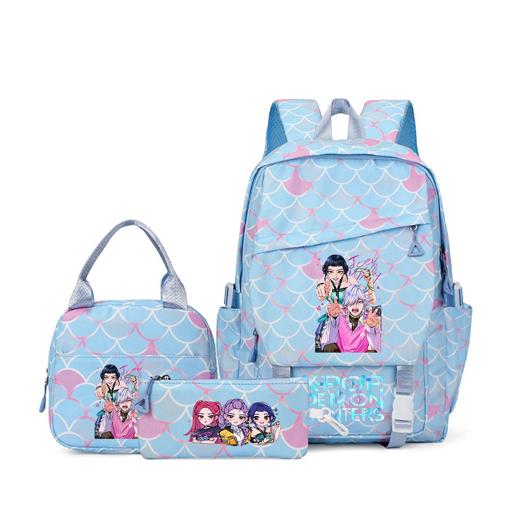 Witch Hunters Three-Piece Backpack Kpop Demon Unters Printed Backpack Lunch Bag