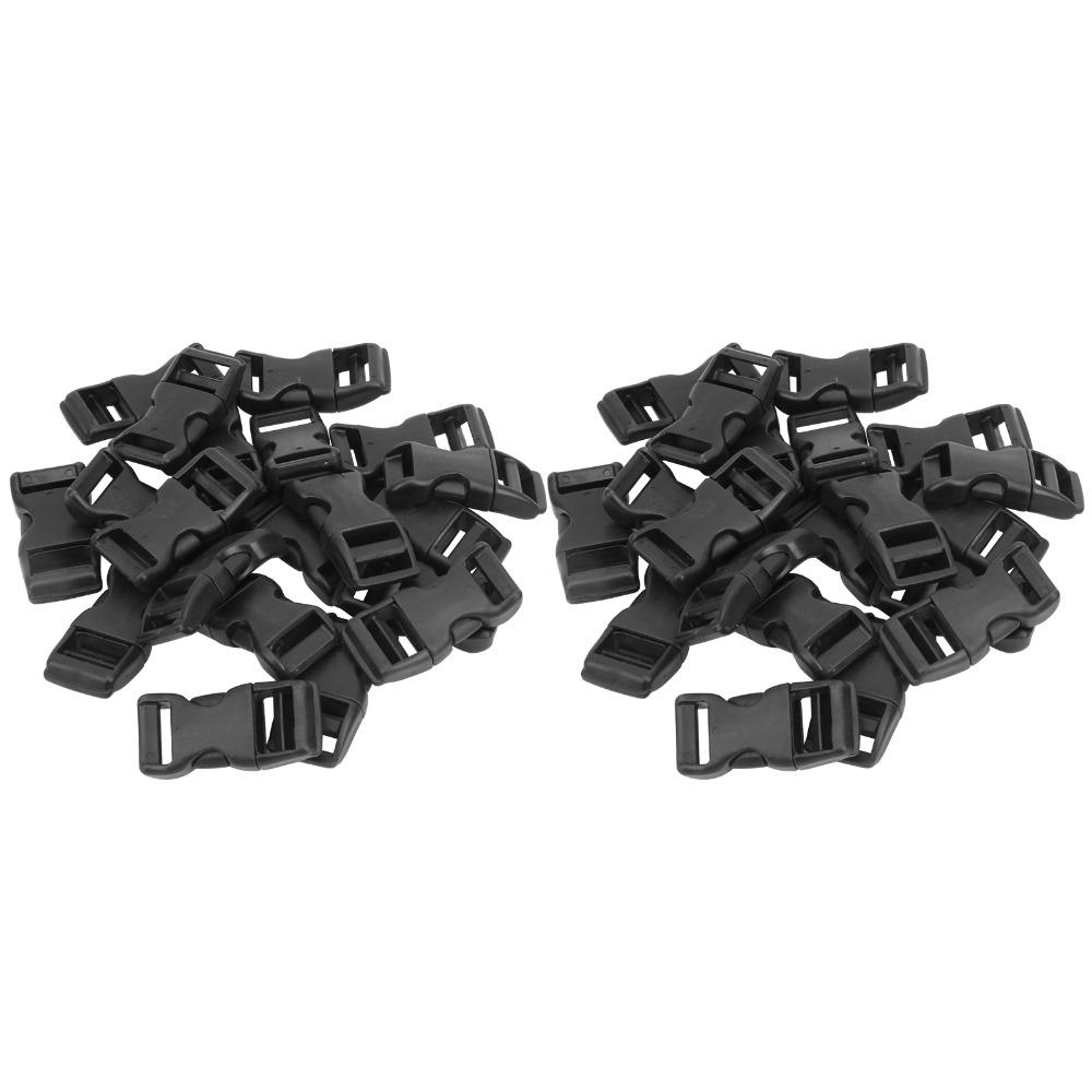 40 Pcs 17mm Side Release Buckles Black Flat Buckles Durable Mini Buckles  Bag Straps