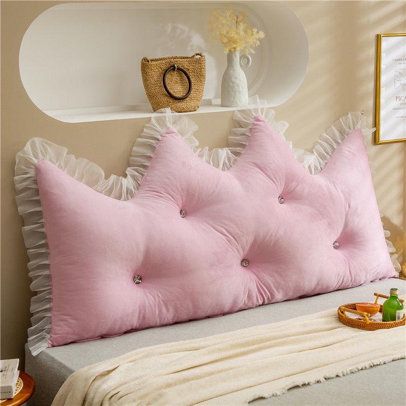 Princess Backrest Cushion: Soft Crystal Velvet, Removable & Washable Pillow for Tatami Bed