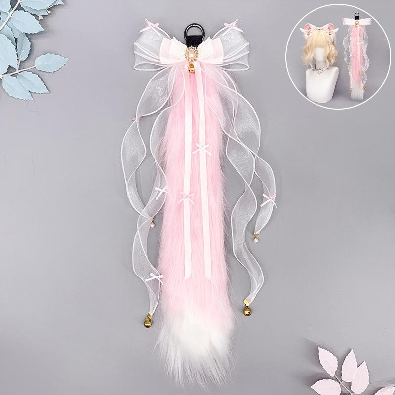 

Ободок с кошачьими ушками, плюшевый хвост, хвост старой лисы, косплей, ручная работа, набор ушек животных, кошачьи ушки, хвост