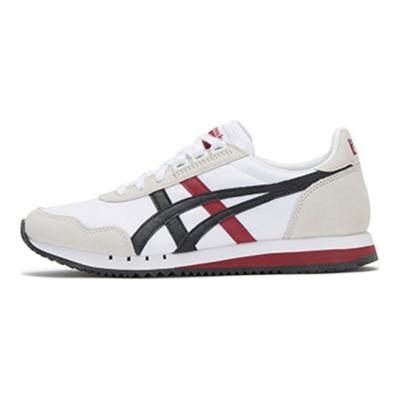 Scarpe Sportive Casual Retro Ammortizzanti Antiscivolo Durevoli a Collo Basso in Tessuto Dualio Sneakers Unisex Bianco Rosso D6K3N-100
