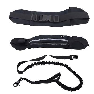 Adjustable Hands Free Dog Pet Lead Walking Running Jogging Waist Belt Leash Bag