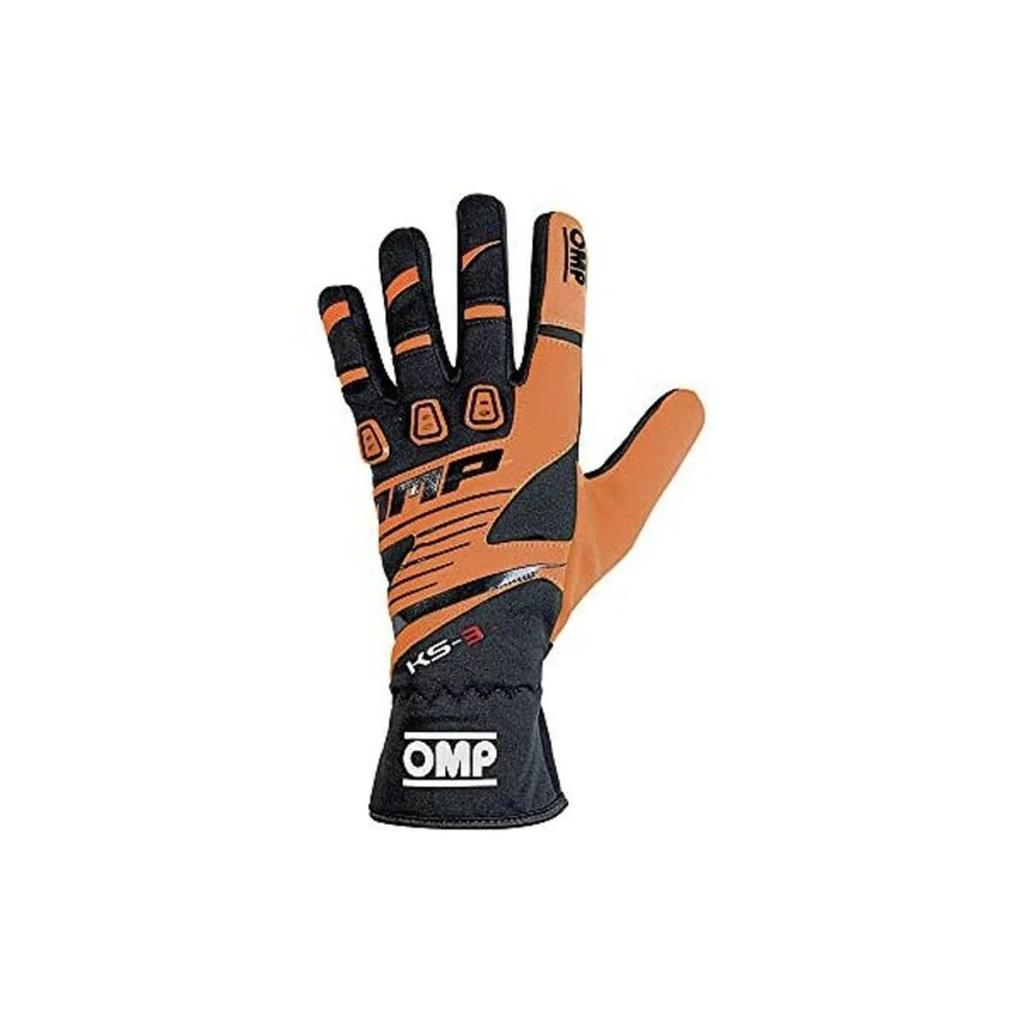 OMP KS-3 GLOVE Orange x Black L Size Racing Gloves for Racing Carts and Driving Events (KK02743E096)