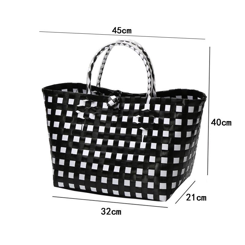 Vietnamese Large Imitation Rattan Handled Storage and Grocery Basket