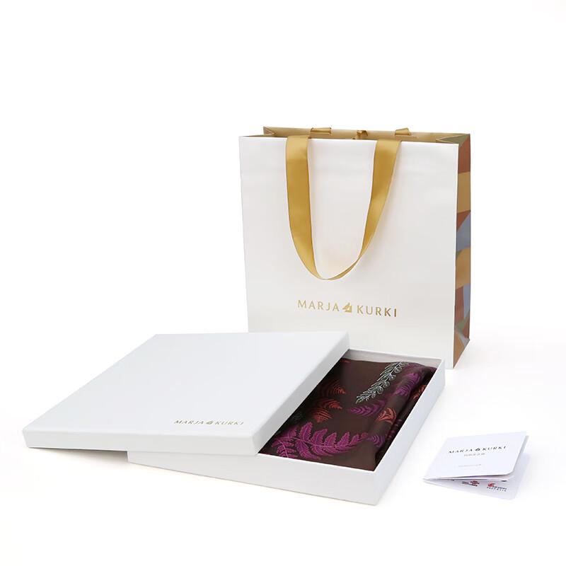 MARJA KURKI Rustling Leaves Pattern Mulberry Silk Scarf Shawl