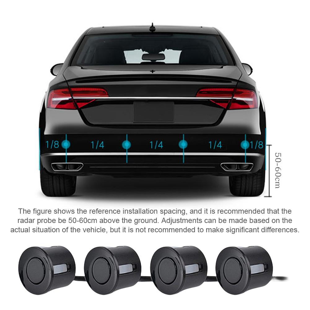 Buzzer Car Reversing Radar 12V Reverse Backup Radar Sound Alert Car Reverse Backup Rear Radar System Sound Alarm Safety Kit