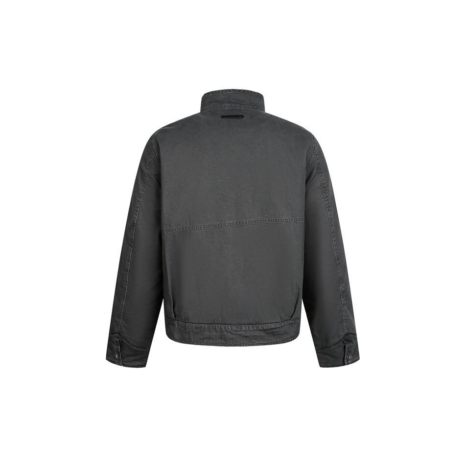Módní Unisex Retro Praná Metalová Pracovní Bunda - Zimní Stojáček Bavlněný Kabát