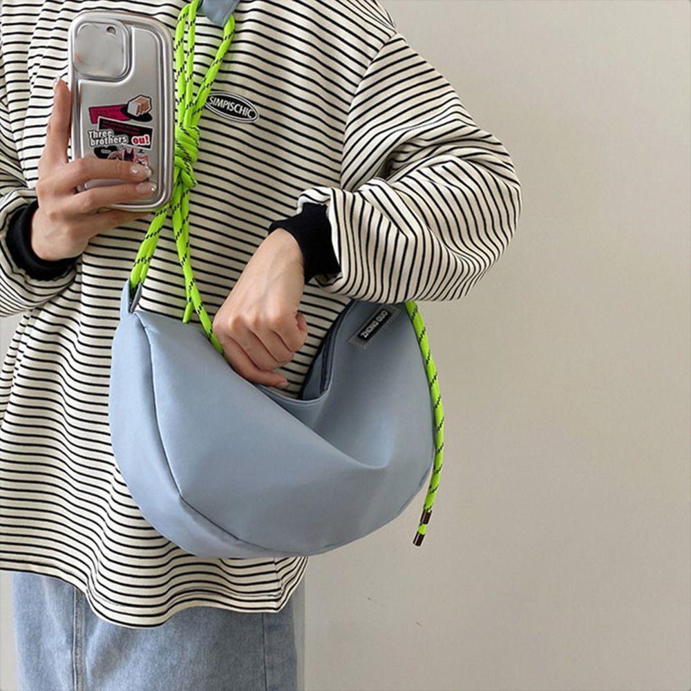 Casual Nylon Crossbody Bag Solid Color Shoulder Bag Simple Messenger Bag  Outdoor