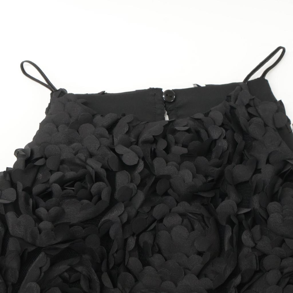 Eimy Istoire 25AW Black 1125330632 Volume Flower Motif American Style One-Piece Dress S blackUsed