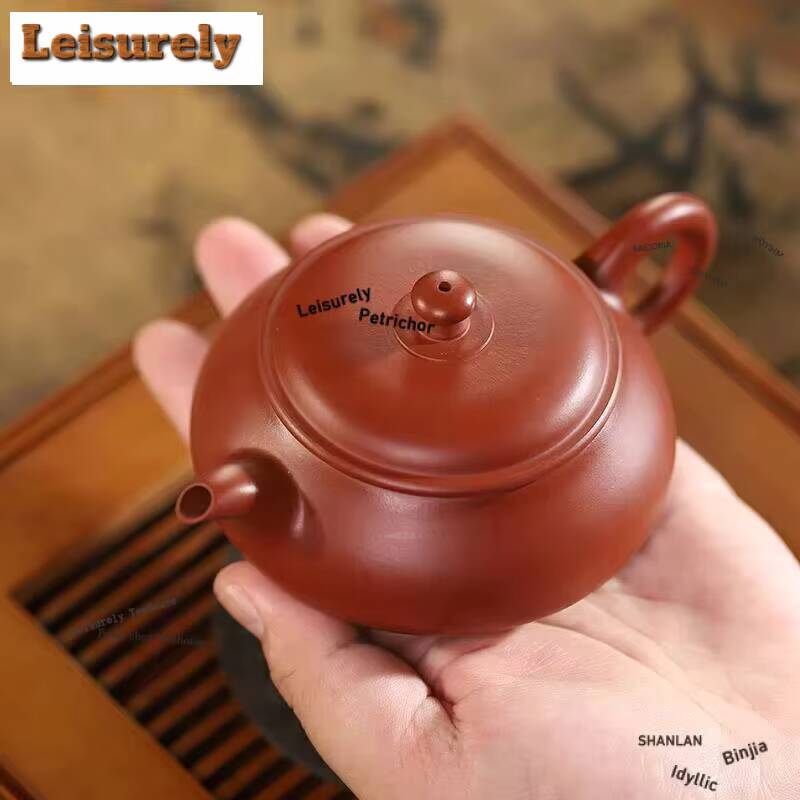 181Ml Classic Yixing Purple Clay Teapots Handmade Open Oven Pot Raw Ore Zhu Mud Tea Soaking Kettle With Filter Zisha Set For