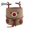 Cotton Rope Storage Basket Cute Reindeer Woven Box Large Capacity Soft Sundries Holder Fabric Basket Decorative Organizer for Nursery And Home Decor