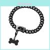 Pet Dog Chain Collar With Bone Tag Titanium Steel For Daily Use