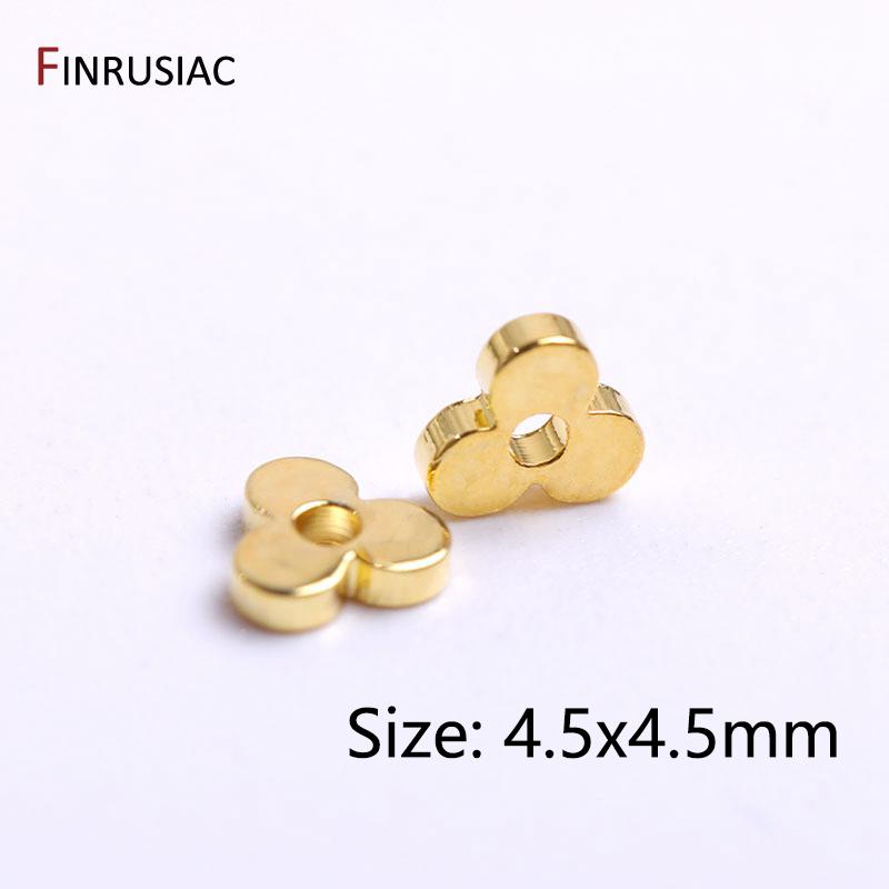 

5 Types Flat Beads 14K Gold Plated Brass Smooth Spacer Beads For DIY High Quality Jewelry Making Accessories Wholesale 10 pieces