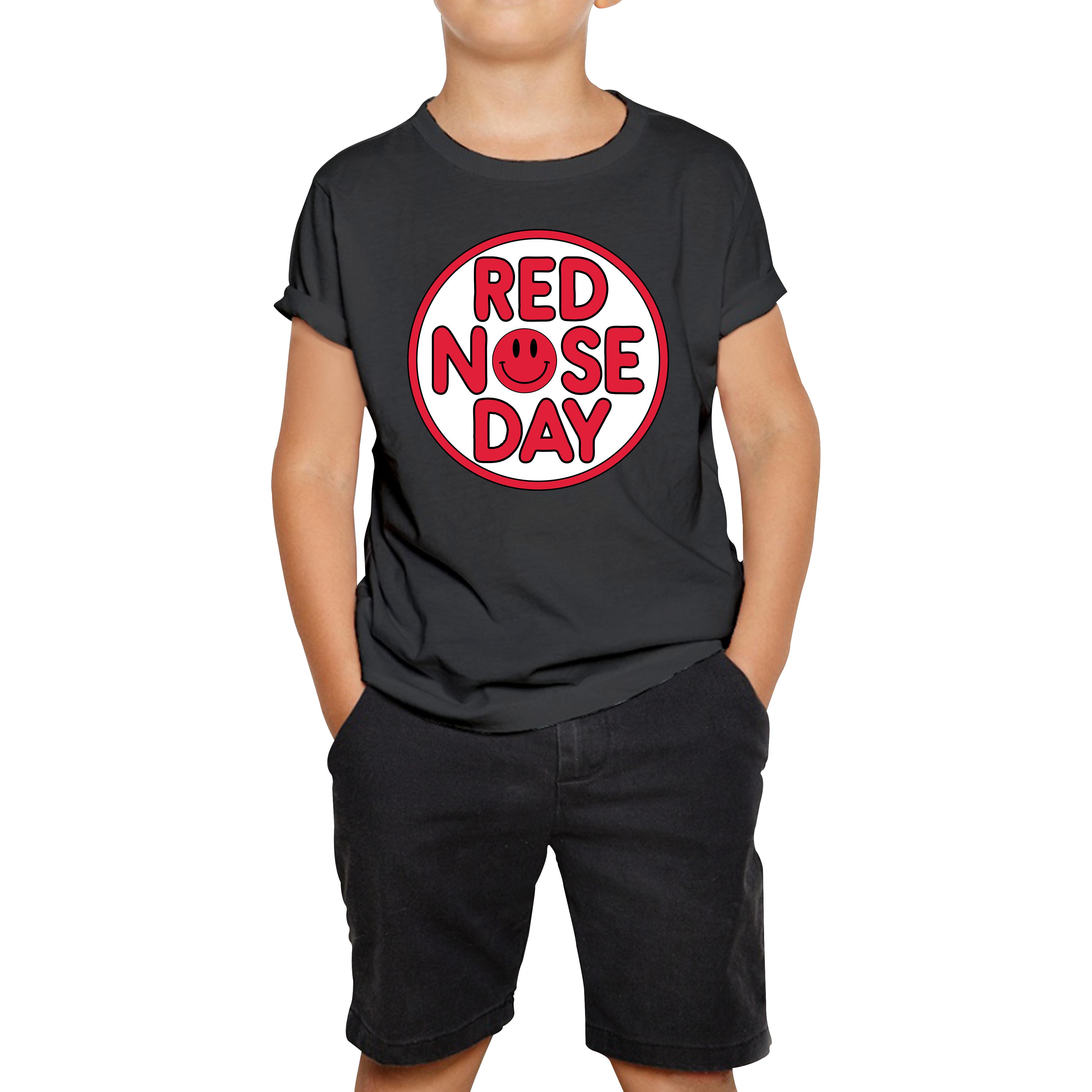 Smiley Face Red Nose Day Kids T Shirt 160
