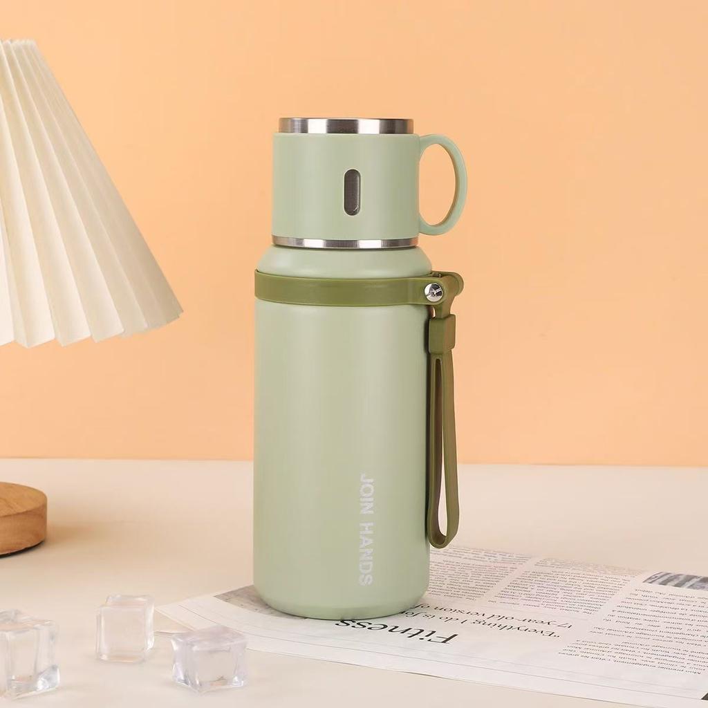 600ML Thermische Wasserflasche Edelstahl Thermosflasche Kalt halten Thermosbecher Wasserflasche Thermoskanne für Tee Kaffee Vakuumflaschen