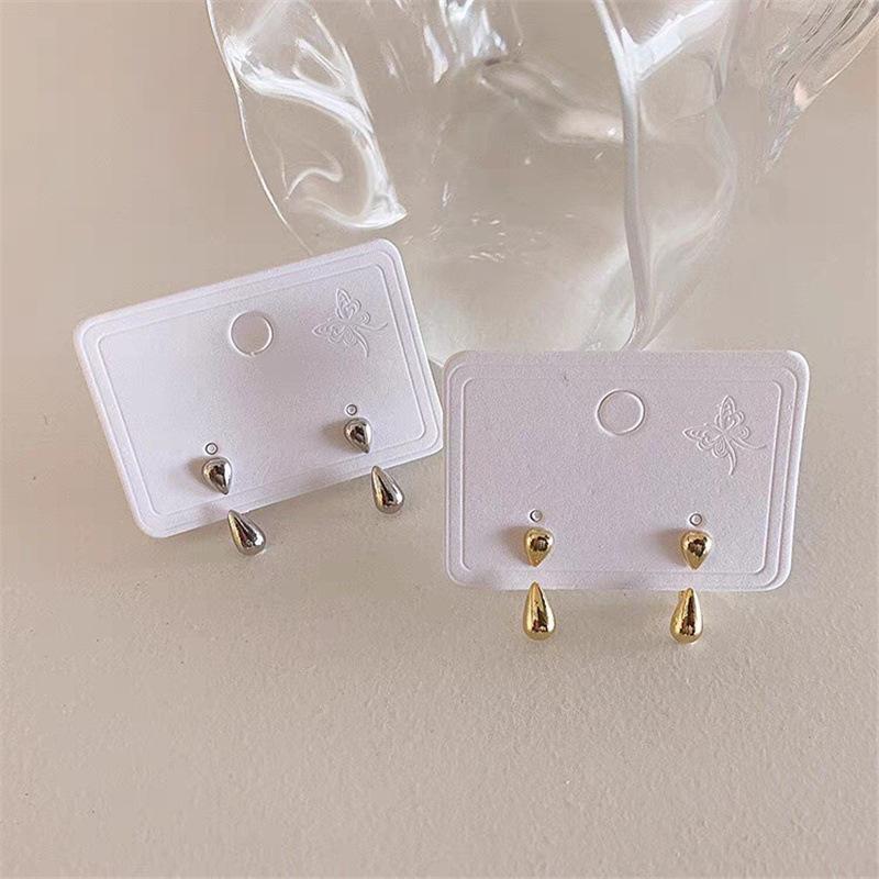 Minimalist Style Water Drop Earring Women Temperament Compact Glossy Ear Stud Personality Party Earring Accessories