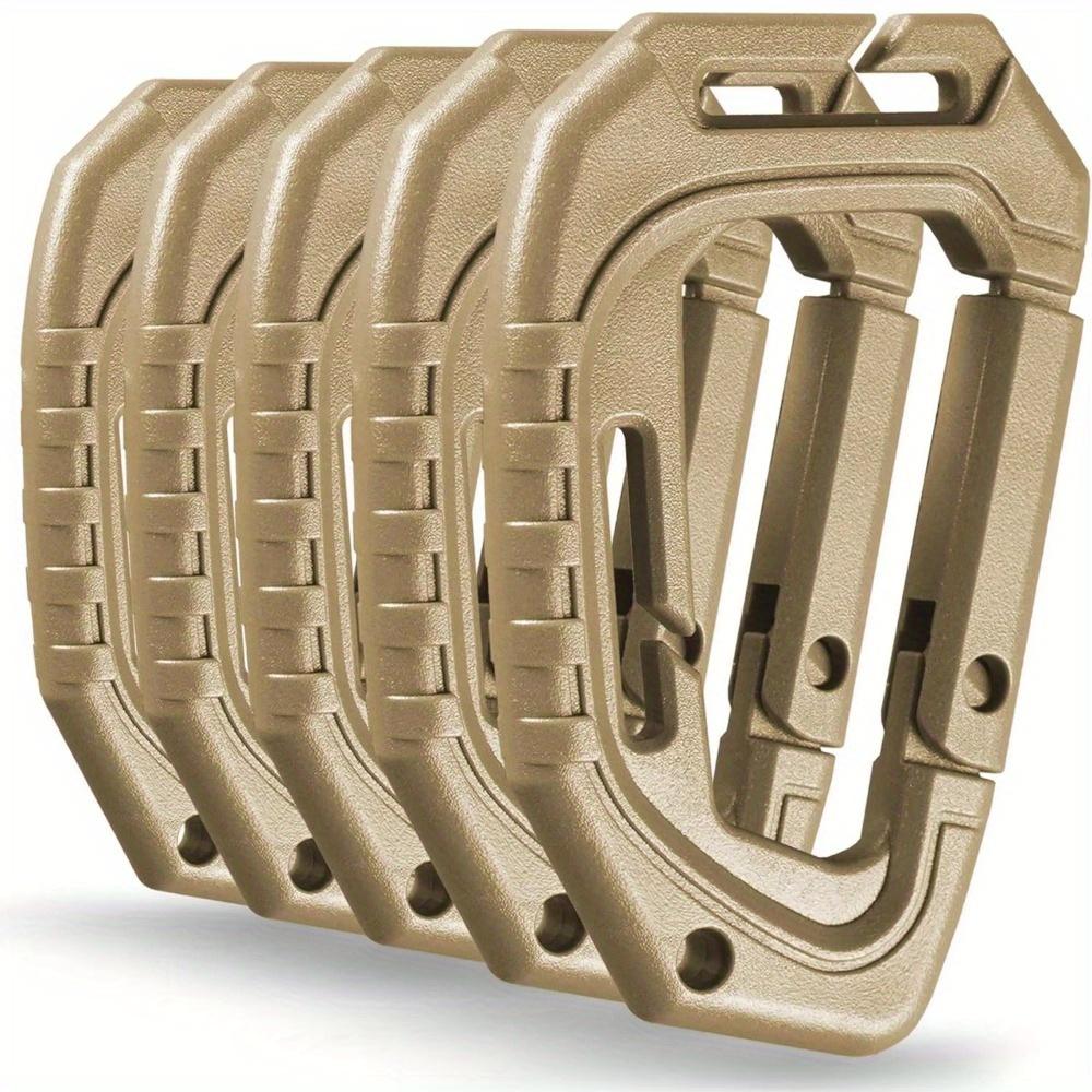 5Pcs Big D-type Plastic Steel Tactical Molle Quick Hook Hanging Buckle Clip Outdoor Camping Backpack Bag EDC Tool Accessories