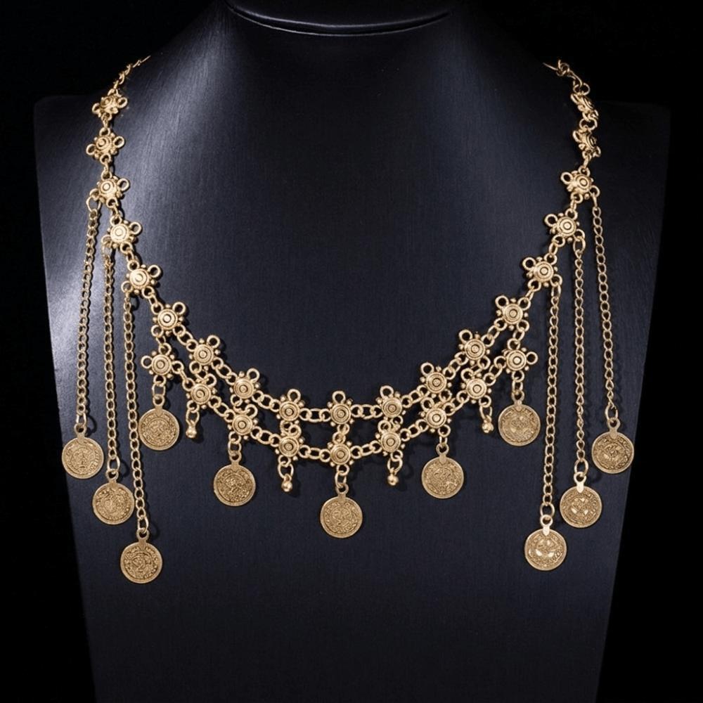 Zinc Zinc Alloy Belly Belt Adjustable Waist Decorative Chain Fashion Metal Coin Waist Chain Women Ladies