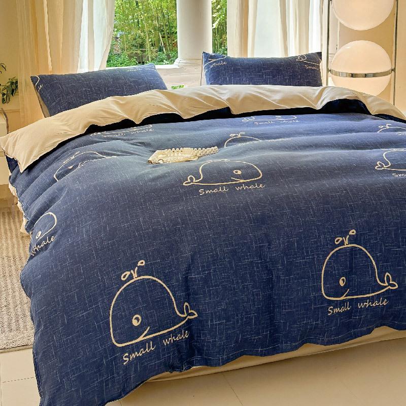 Small Fresh Four-piece Bed Sheet Set Quilt Cover Set Single Dormitory Three-piece Set Skin-friendly and Comfortable Bedding