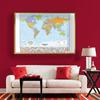 Large Political World Map Poster with Country Flags Educational Wall Art Chart for School Classroom Office Home Decor