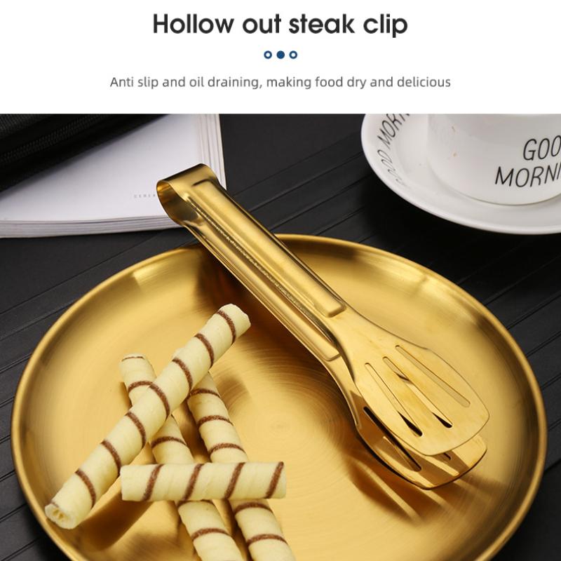 Outdoor Stainless Steel Tableware Set Portable Travel Knife and Fork Camping High-end Barbecue Plate Food Clip Spoon Set