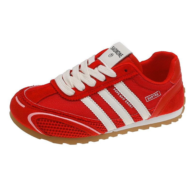 Mesh Forrest Gump shoes women's 2025 summer new thick-soled German training shoes women's soft-soled casual lace-up round head sports shoes women