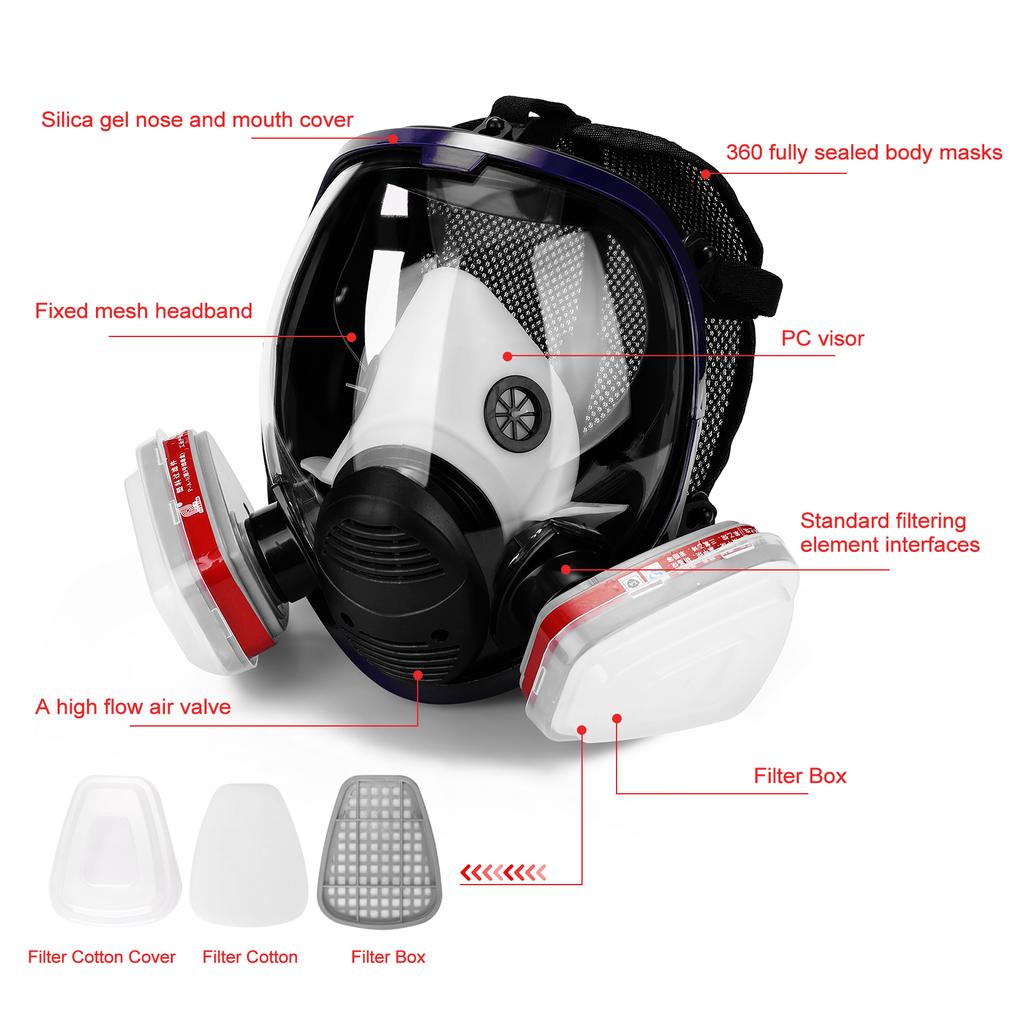 Gases Ma-sk Chemical Sprays Paint Anti-formaldehyde Activated Carbon Ma-sk Silicone Full Face