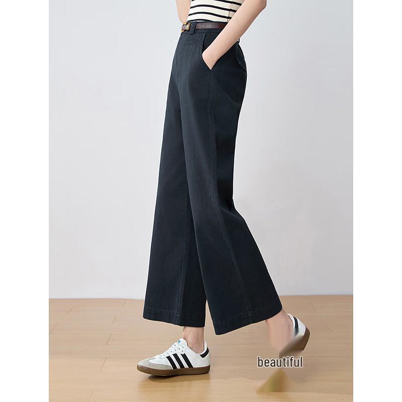 Betu Women's High-Waist Cropped Wide-Leg Casual Pants