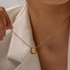 Uworld 18K Gold Plated Smooth Irregular Snake Chain Necklace Gift Stainless Steel U Shaped Pendant Necklace Charm Necklace Jewel